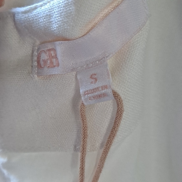 GB Size Small White Linen Blend Spaghetti Strap Dress Ruffle Hem NWT - Picture 6 of 12